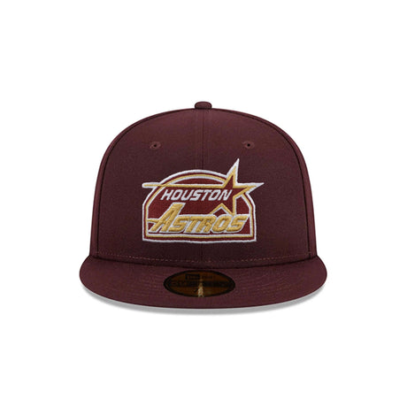 Houston Astros Cooperstown Collection Metallic Gold Logo Maroon 59FIFTY Fitted Hat - New Era - 23863840312