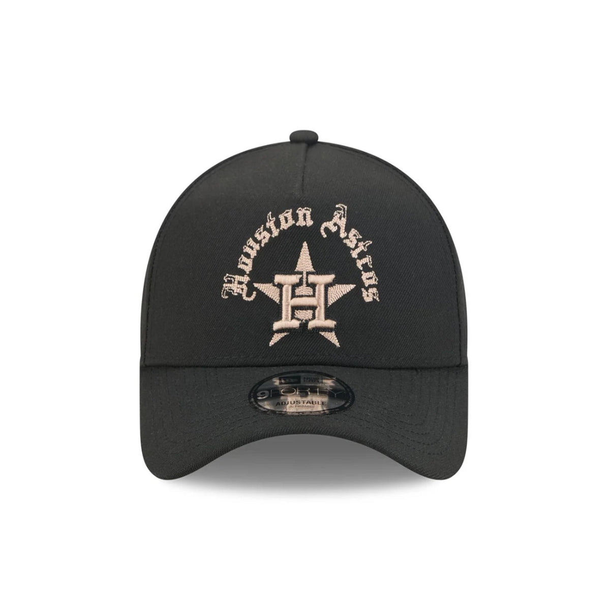 Houston Astros Gothic Lettering Black 9FORTY A-Frame Snapback Hat - New Era - 230144403