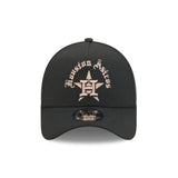 Houston Astros Gothic Lettering Black 9FORTY A-Frame Snapback Hat - New Era - 230144403