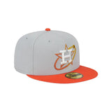Houston Astros Gray Orange Orbit Logo 59FIFTY Fitted Hat - New Era - 23334740301