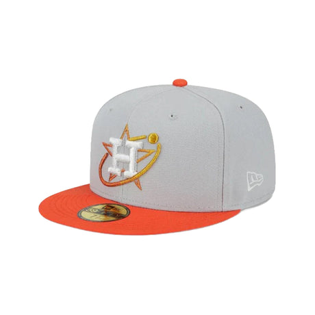 Houston Astros Gray Orange Orbit Logo 59FIFTY Fitted Hat - New Era - 23334740301