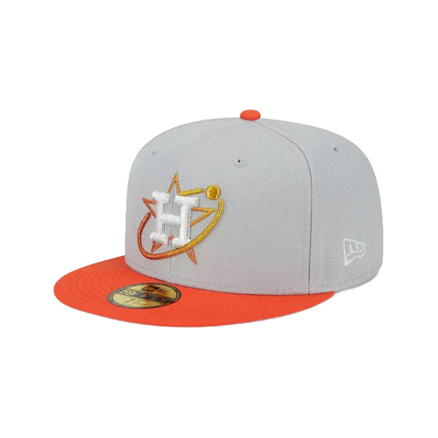 Houston Astros Gray Orange Orbit Logo 59FIFTY Fitted Hat - New Era - 23334740301
