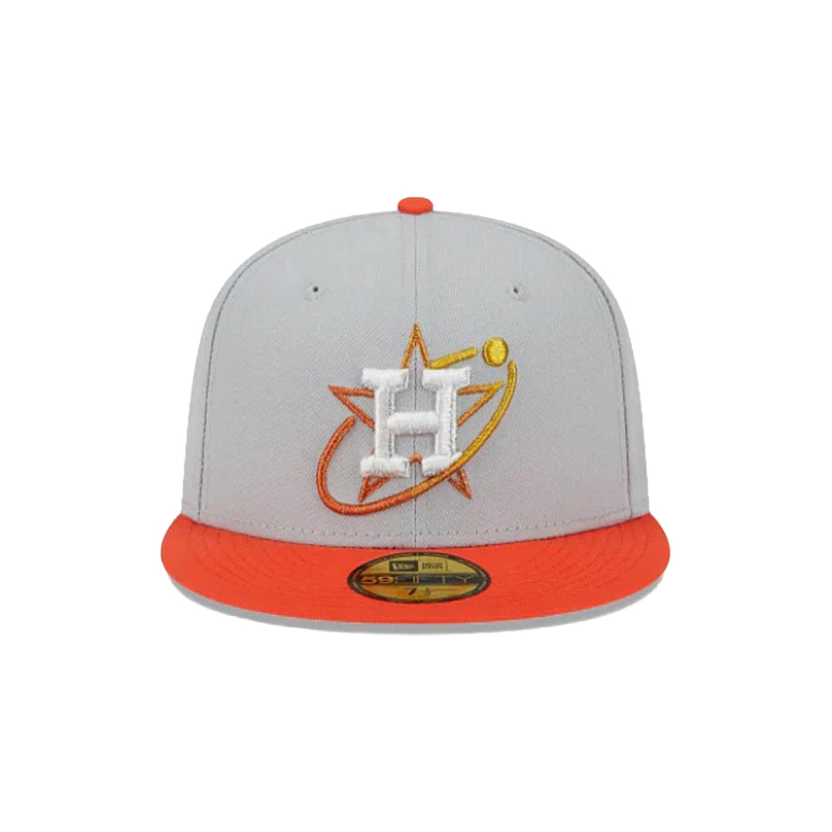 Houston Astros Gray Orange Orbit Logo 59FIFTY Fitted Hat - New Era - 23334740301