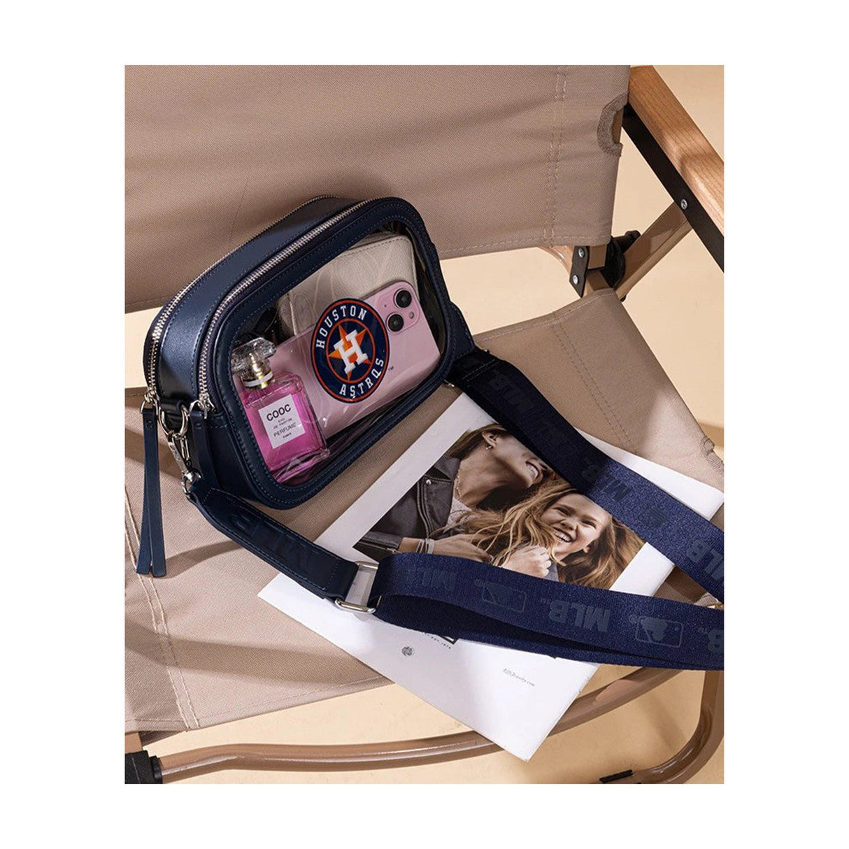 Houston Astros Navy Clear Stadium Crossbody Bag - Montana West - 221101403