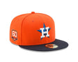 Houston Astros Orange/Navy 59FIFTY 60th Anniversary Side Patch Fitted Hat - New Era - 