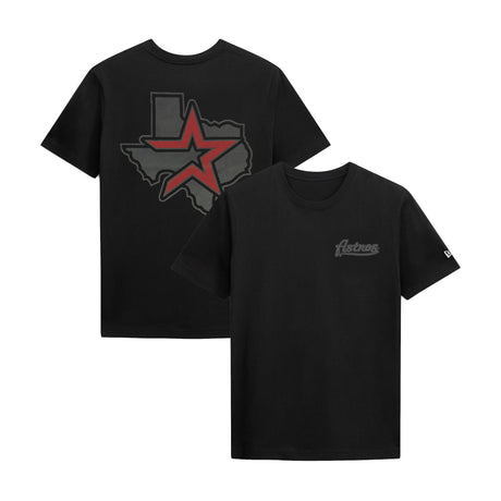 Houston Astros Texas State Star Black Tonal Graphic T-Shirt - New Era - 230491540301