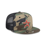 Houston Astros Woodland Camo 9FIFTY Snapback Trucker Hat - New Era - 23012640302