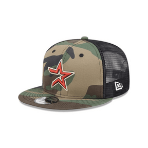 Houston Astros Woodland Camo 9FIFTY Snapback Trucker Hat - New Era - 23012640302