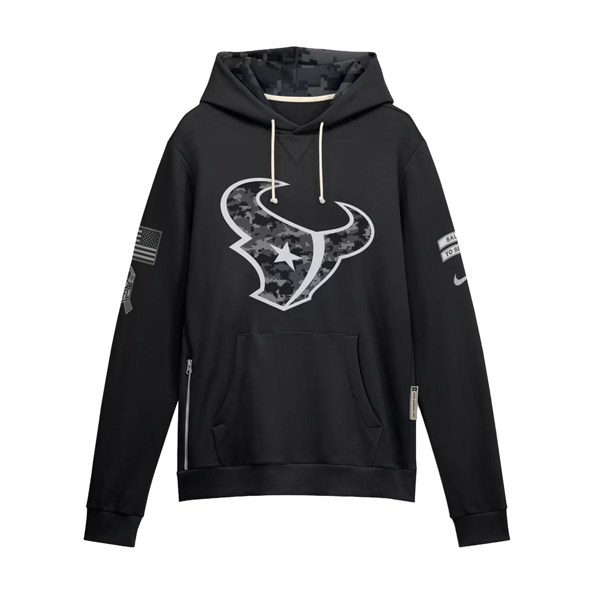 Houston Texans 2026 Salute to Service Sideline Black Dri-FIT Pullover Hoodie - New Era - 230590213201