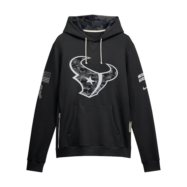 Houston Texans 2026 Salute to Service Sideline Black Dri-FIT Pullover Hoodie - New Era - 230590213201