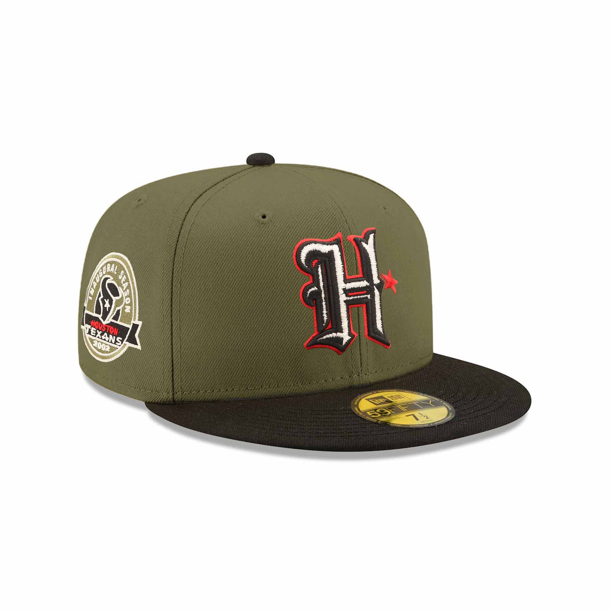 Houston texans Inaugural Season Patch Olive & Black "Field Issue" 59FIFTY Fitted Hat - New Era - 