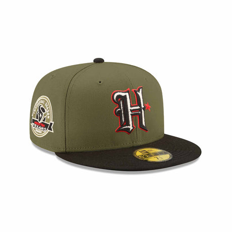 Houston texans Inaugural Season Patch Olive & Black "Field Issue" 59FIFTY Fitted Hat - New Era - 