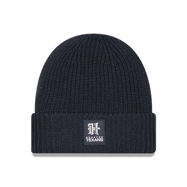 Houston Texans Navy Sideline Cuffed Knit Beanie - New Era - 