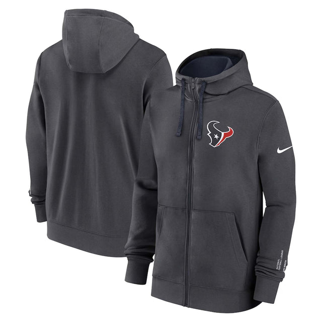 Houston Texans Nike Anthracite Primetime Club Full - Zip Hoodie - Nike - 