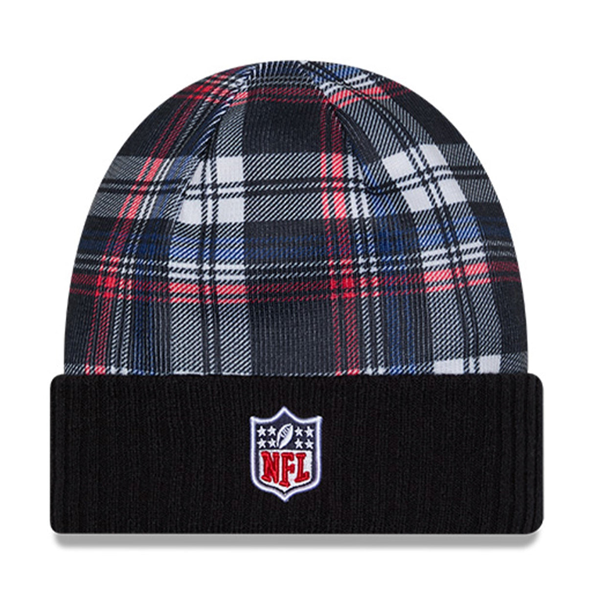 Houston Texans Statement Blue & Red Plaid Cuffed Knit Beanie - New Era - 237013201
