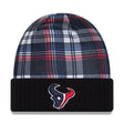Houston Texans Statement Blue & Red Plaid Cuffed Knit Beanie - New Era - 237013201