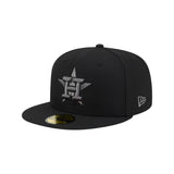 Houston Astros Basic Black & Graphite Logo 59FIFTY Fitted Hat