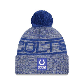 Indianapolis Colts Blue/Gray Pom Knit Beanie - New Era - 