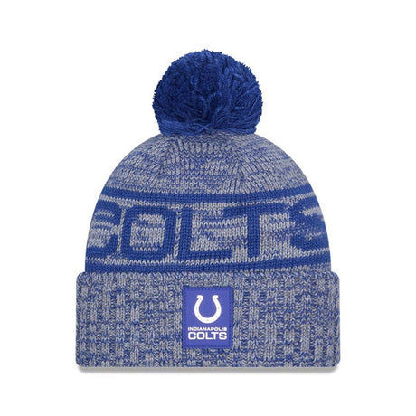 Indianapolis Colts Blue/Gray Pom Knit Beanie - New Era - 