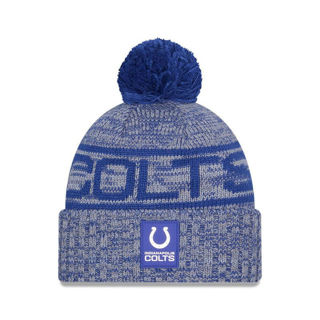 Indianapolis Colts Blue/Gray Pom Knit Beanie - New Era - 