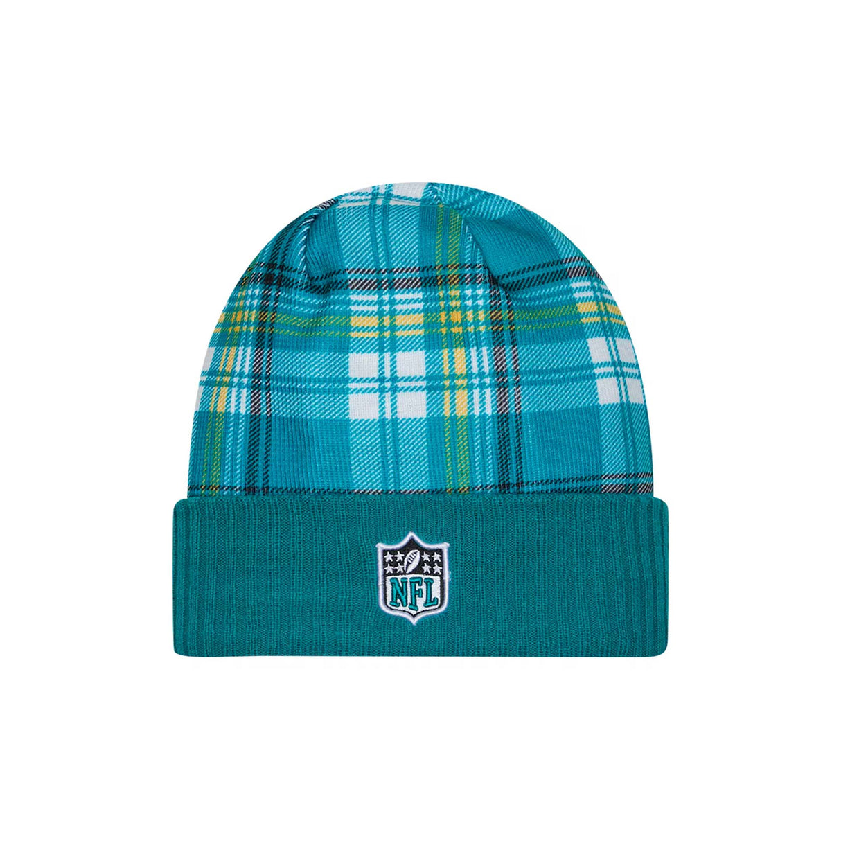 Jacksonville Jaguars 2024 Sideline Statement Plaid Cuffed Knit Beanie - New Era - 