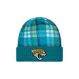 Jacksonville Jaguars 2024 Sideline Statement Plaid Cuffed Knit Beanie - New Era - 