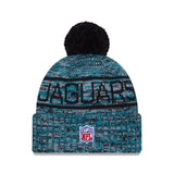 Jacksonville Jaguars Script Pom Cuffed Knit Beanie - New Era - 