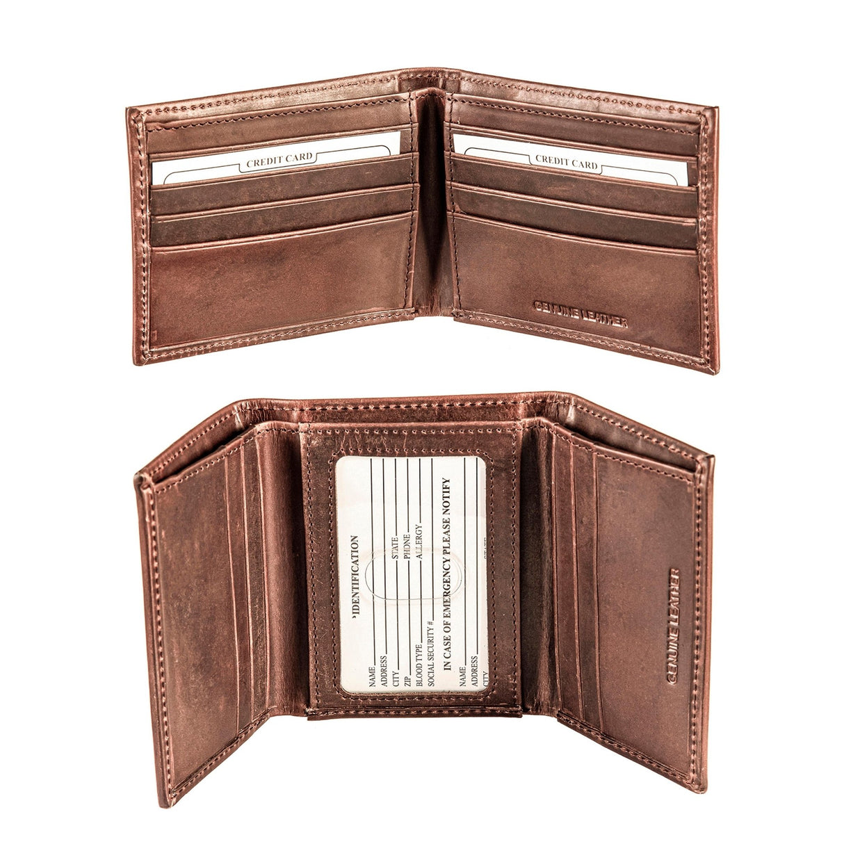 Kansas City Chiefs, Bi - Fold and Tri - Fold Wallet Gift Set, Brown - EG Collective - 801946326885