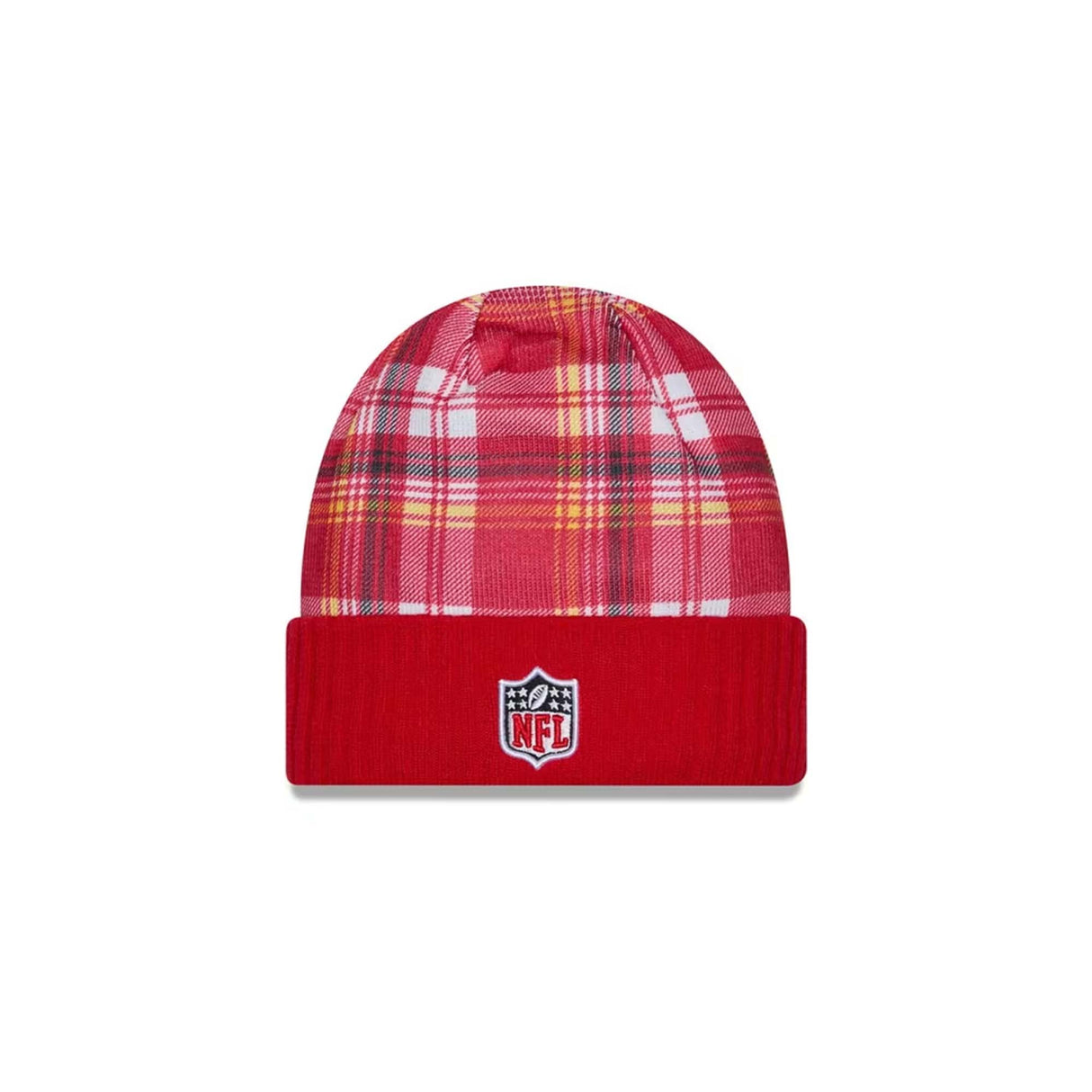 Kansas City Chiefs Red Plaid Statement Beanie Cuffed Knit Hat - New Era - 