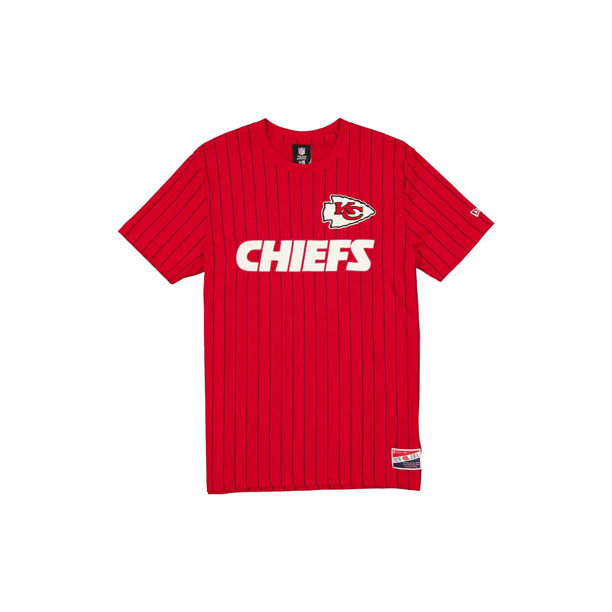Kansas City Chiefs Red & White New Era Throwback Pinstripe T-Shirt - New Era - 