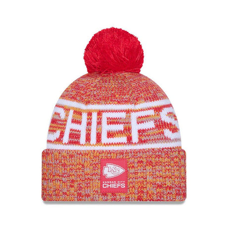 Kansas City Chiefs Red/Yellow Pom Knit Beanie - New Era - 