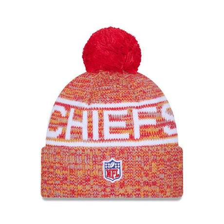 Kansas City Chiefs Red/Yellow Pom Knit Beanie - New Era - 