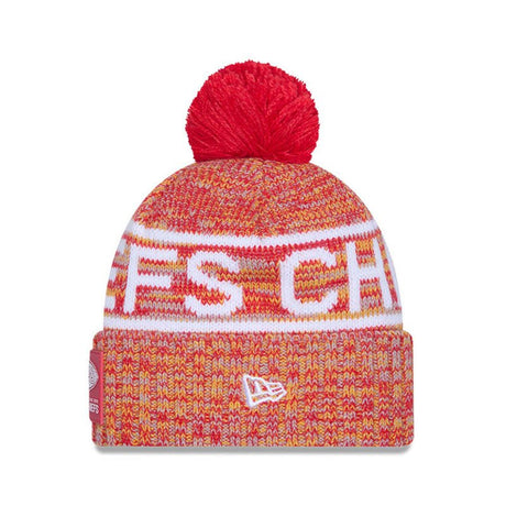 Kansas City Chiefs Red/Yellow Pom Knit Beanie - New Era - 