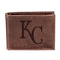 Kansas City Royals Bi - Fold Wallet Brown 100% Genuine Leather - EG Collective - 801946414919