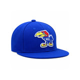 Kansas Jayhawks Retro Mascot Logo Blue Fitted Hat - Adidas - 10570262701