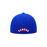 Kansas Jayhawks Retro Mascot Logo Blue Fitted Hat - Adidas - 10570262701