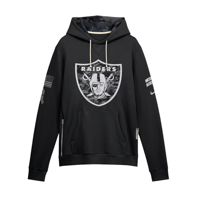 Las Vegas Raiders 2026 Salute to Service Sideline Black Dri-FIT Pullover Hoodie - New Era - 230590212301