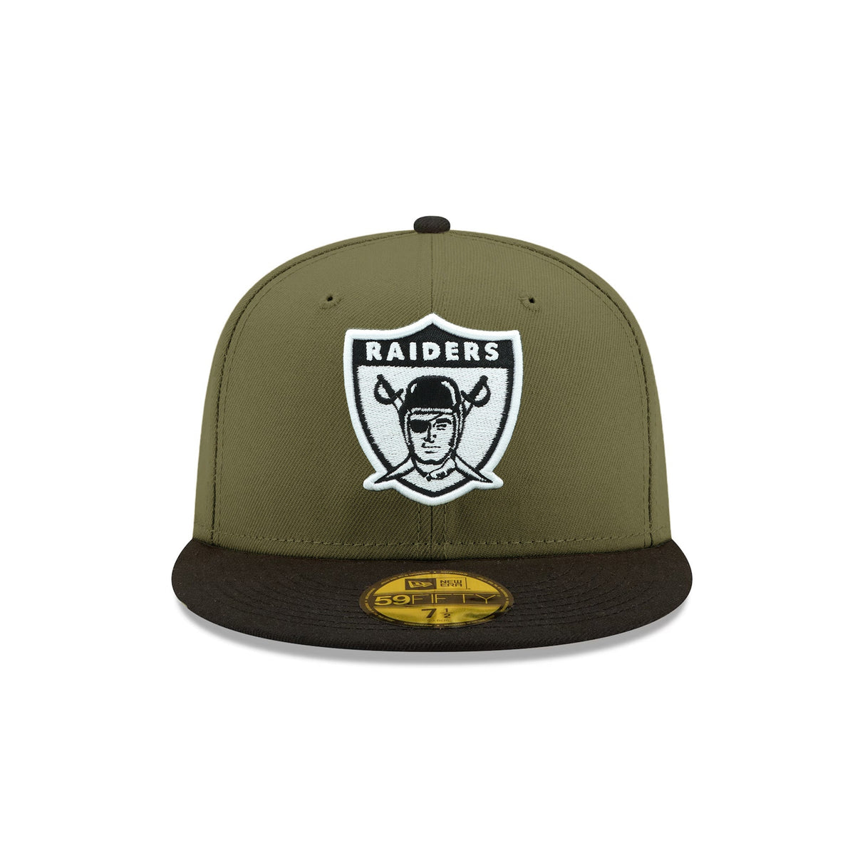 Las Vegas Raiders 50th Anniversary Side Patch Olive & Black 59FIFTY Fitted Hat - New Era - 23740112312