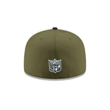 Las Vegas Raiders 50th Anniversary Side Patch Olive & Black 59FIFTY Fitted Hat - New Era - 23740112312