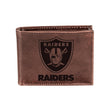 Las Vegas Raiders, Bi-Fold Wallet, Brown, CH, 100% Genuine Leather - EG Collective - 808412080104