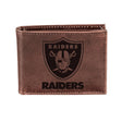 Las Vegas Raiders, Bi - Fold Wallet, Brown, CH, 100% Genuine Leather - EG Collective - 808412080104