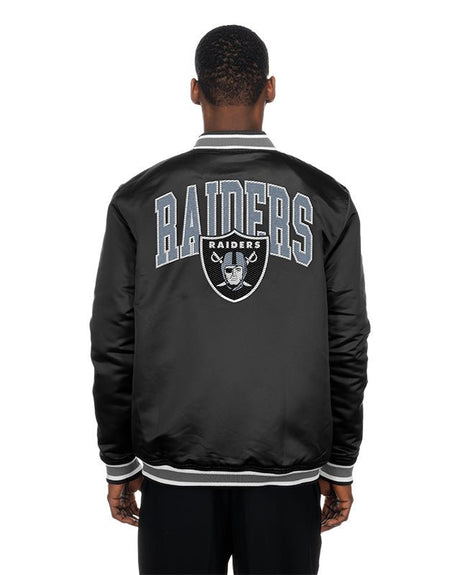 Las Vegas Raiders Black Satin Varsity Jacket - New Era - 