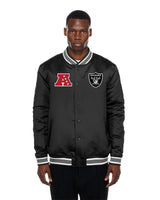 Las Vegas Raiders Black Satin Varsity Jacket - New Era - 