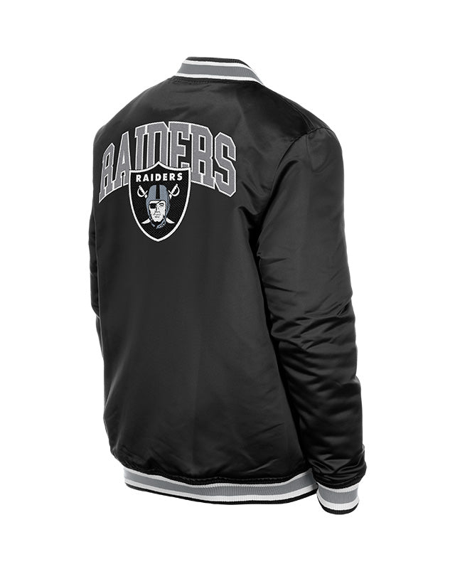 Las Vegas Raiders Black Satin Varsity Jacket - New Era - 