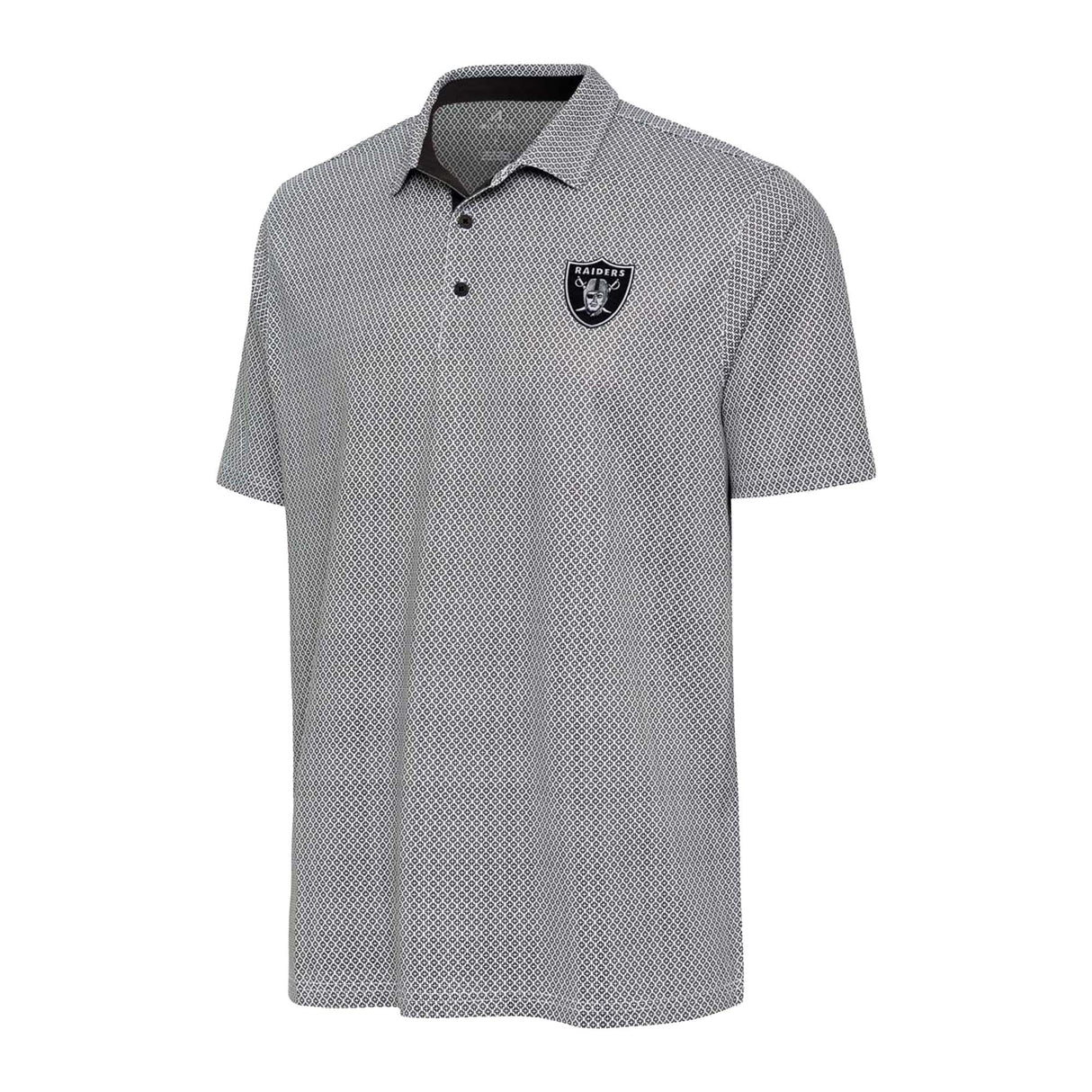 Las Vegas Raiders Black & White Antigua Intersect Polo - Antigua - 