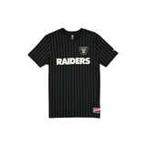 Las Vegas Raiders Black & White New Era Throwback Pinstripe T-Shirt - New Era - 