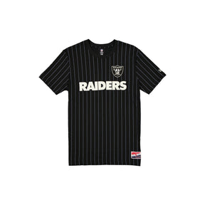 Las Vegas Raiders Black & White New Era Throwback Pinstripe T-Shirt - New Era - 