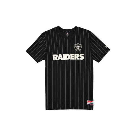 Las Vegas Raiders Black & White New Era Throwback Pinstripe T-Shirt - New Era - 