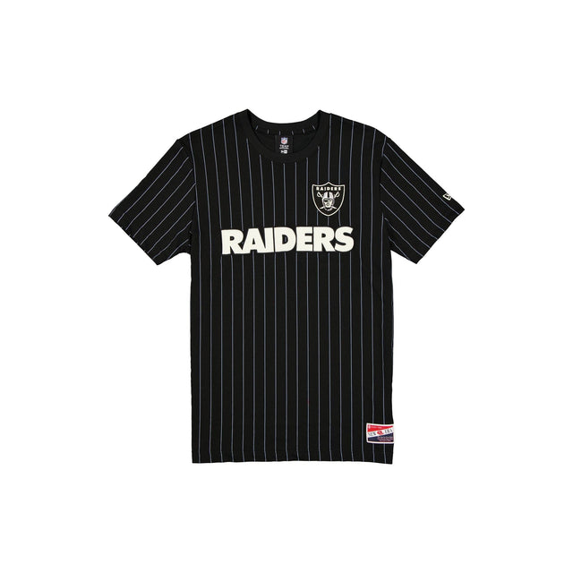 Las Vegas Raiders Black & White New Era Throwback Pinstripe T-Shirt - New Era - 