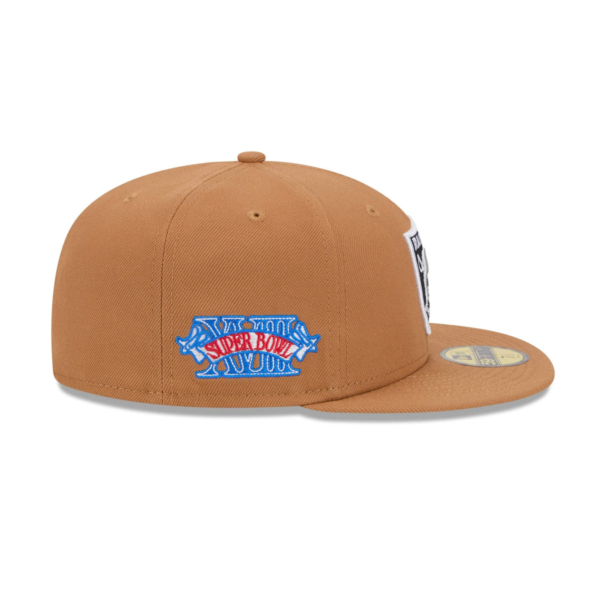 Las Vegas Raiders Color Pack Super Bowl XVIII Patch Tan 59FIFTY Fitted Hat - New Era - 23120112301